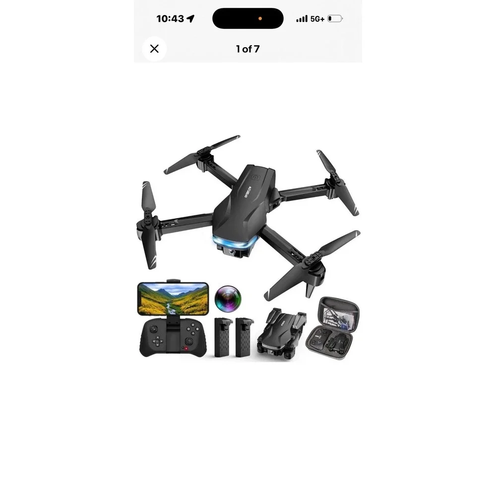 Drones with Camera for Adults 1080P HD Foldable Drone with Carrying Case Dron...